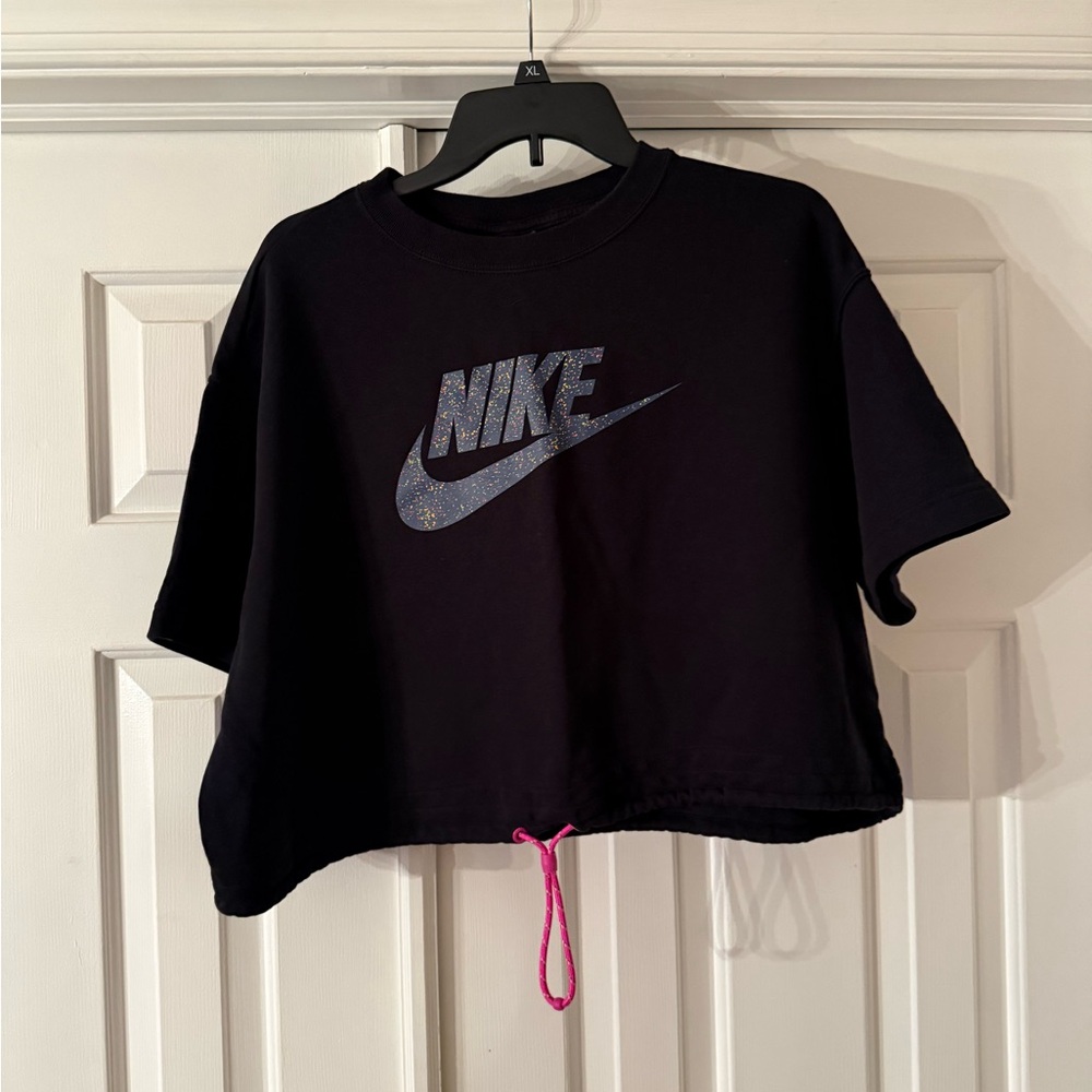 Nike Black Tee with Pink Accent